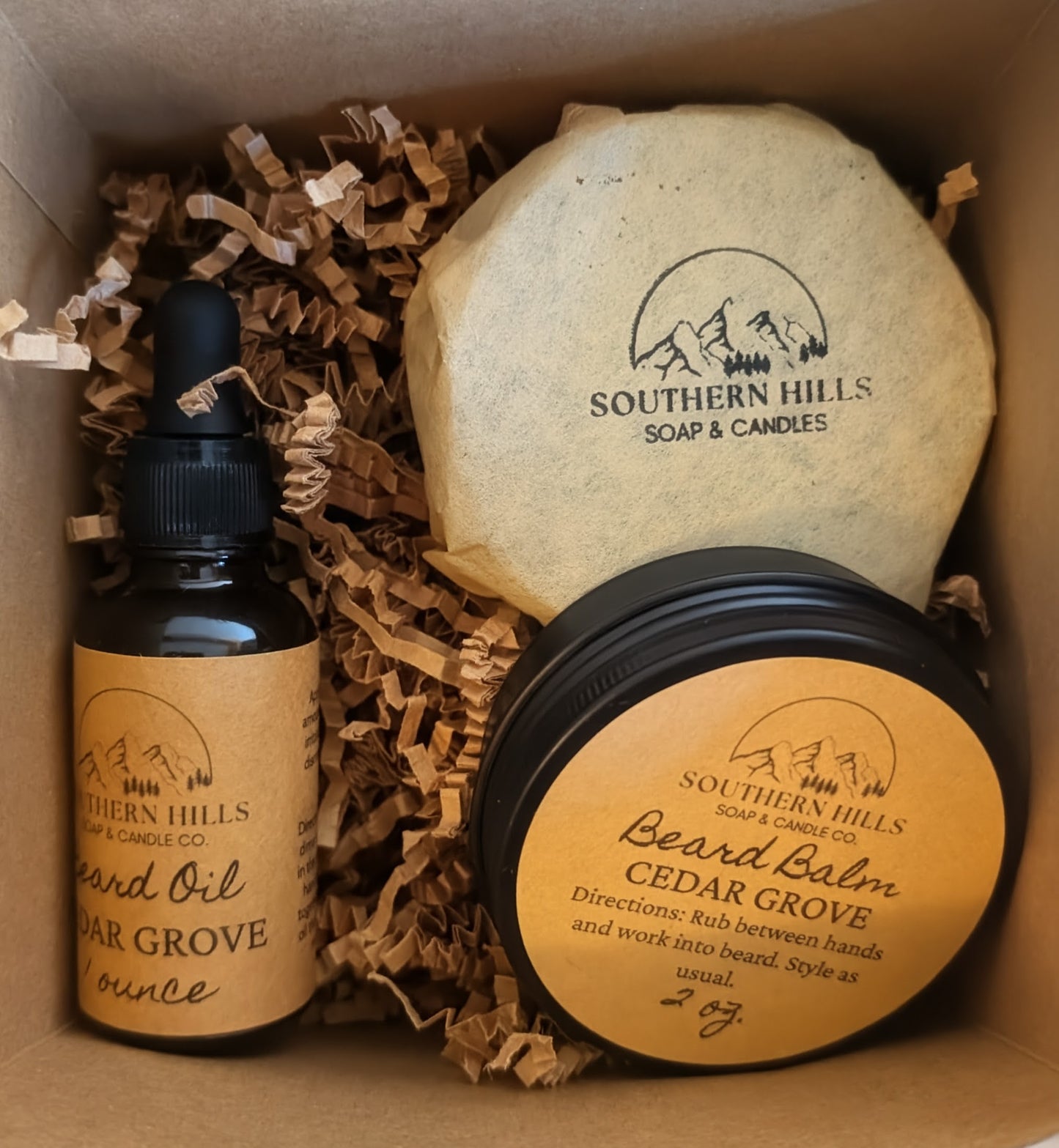 Shampoo and Shave Bar, Beard Oil and Beard Balm Bundle.