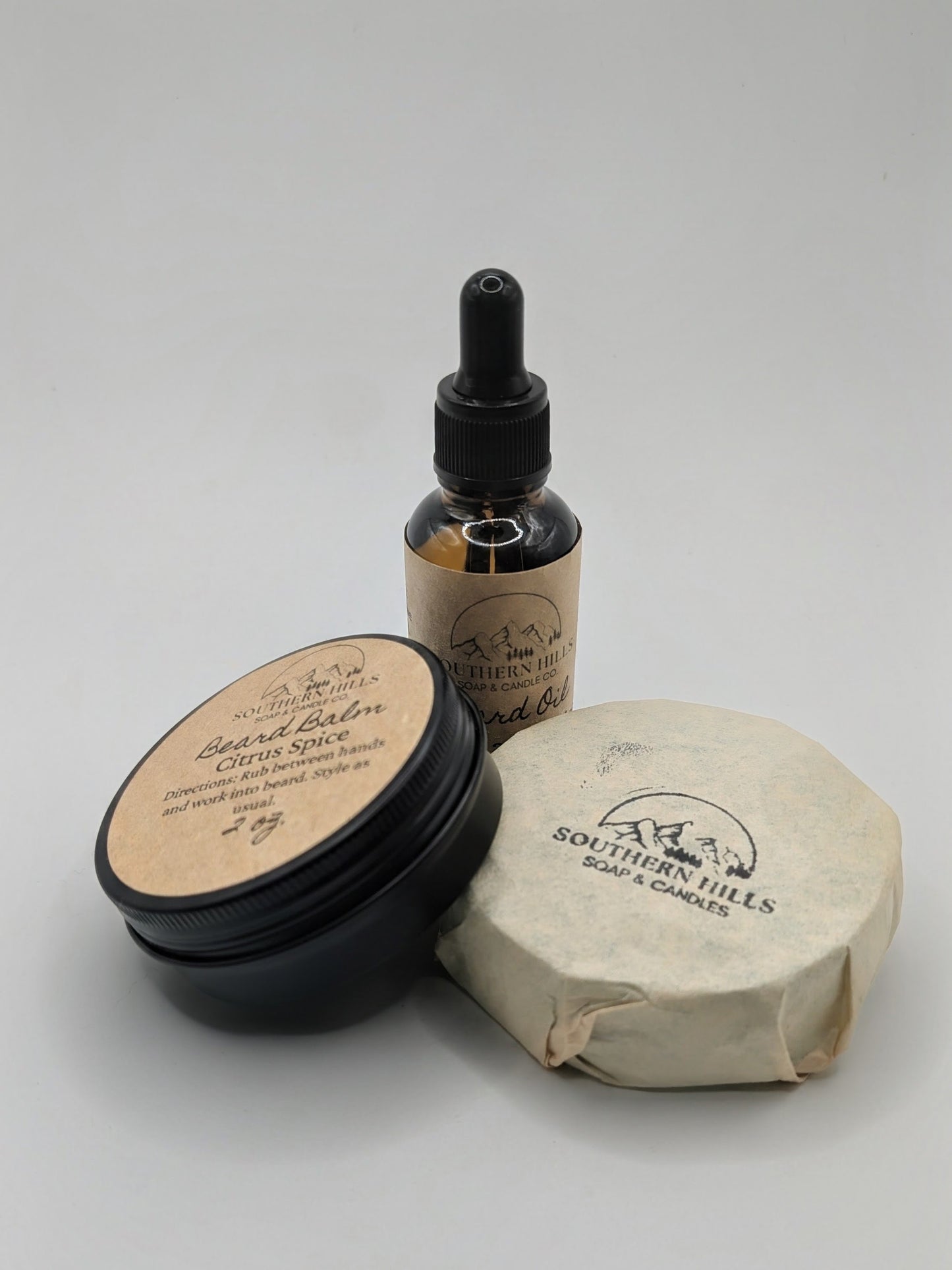Shampoo and Shave Bar, Beard Oil and Beard Balm Bundle.
